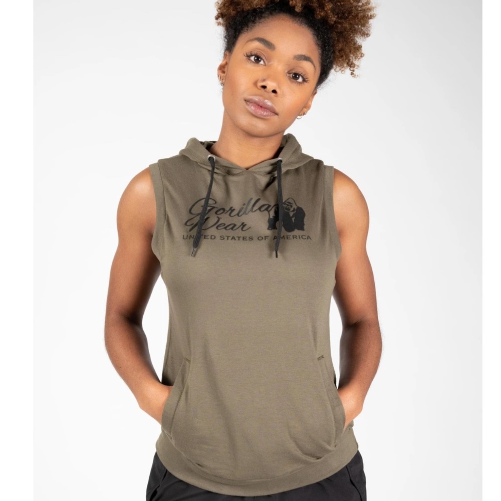 Gorilla Wear Selma Sleeveless Hoodie - Army Green